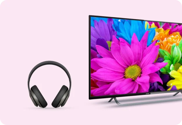 TV e fones de ouvido